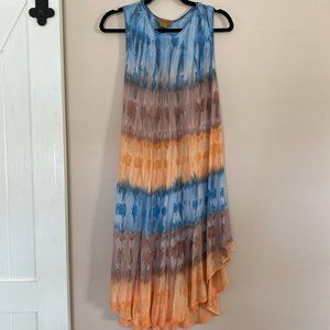 Sakkas Multicolor Tie Dye Cotton Dress Free Size